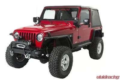 Fishbone Offroad Steel Black Textured Powdercoat Piranha Series Front Bumper W/Winch Guard Jeep Wrangler TJ Rubicon & Unlimited 1997-2006 - FB22048