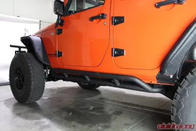 Fishbone Offroad Steel Black Textured Powdercoat Rock Sliders Jeep Wrangler JK Unlimited 4 Door 2007-2018 - FB23009