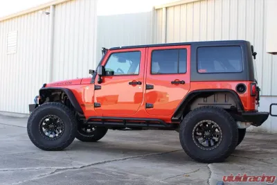 Fishbone Offroad Steel Black Textured Powdercoat Rock Sliders Jeep Wrangler JK Unlimited 4 Door 2007-2018 - FB23009