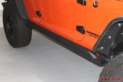 Fishbone Offroad Steel Black Textured Powdercoat Rock Slider Jeep Wrangler JK 4 Door Rubicon 2007-2018 - FB23011