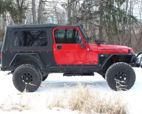 Fishbone Offroad Steel Black Textured Powdercoat Front and Rear Tube Fender Set Of 4 Jeep Wrangler TJ 1997-2006