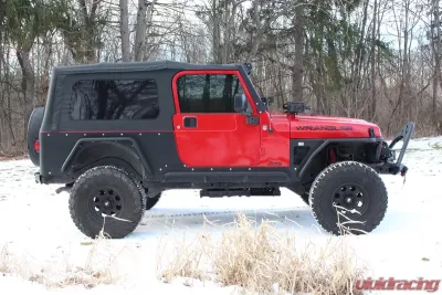 Fishbone Offroad Steel Black Textured Powdercoat Front and Rear Tube Fender Set Of 4 Jeep Wrangler TJ 1997-2006 - FB23029