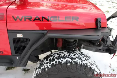 Fishbone Offroad Steel Black Textured Powdercoat Front 3 Inch FlareTube Fenders Jeep Wrangler TJ 1997-2006 - FB23029F