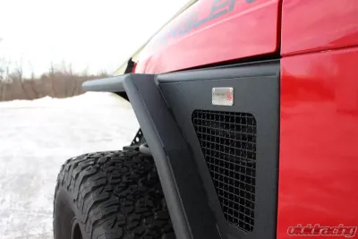 Fishbone Offroad Steel Black Textured Powdercoat Front 3 Inch FlareTube Fenders Jeep Wrangler TJ 1997-2006 - FB23029F