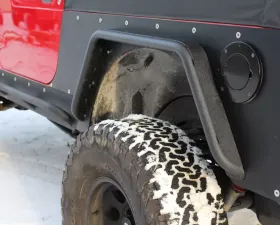 Fishbone Offroad Steel Black Textured Powdercoat Rear 3 Inch Flare Tube Fenders Jeep Wrangler TJ 1997-2006