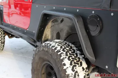 Fishbone Offroad Steel Black Textured Powdercoat Front and Rear Tube Fender Set Of 4 Jeep Wrangler TJ 1997-2006 - FB23029