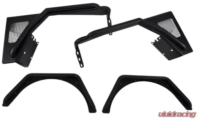 Fishbone Offroad Steel Black Textured Powdercoat Front and Rear Tube Fender Set Of 4 Jeep Wrangler TJ 1997-2006 - FB23029