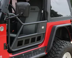 Fishbone Offroad Front Tube Doors Black Textured Powdercoat Steel Jeep Wrangler TJ 1997-2006