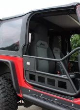 Fishbone Offroad Front Tube Doors Black Textured Powdercoat Steel Jeep Wrangler TJ 1997-2006                                     - FB24077 - Image 2