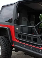Fishbone Offroad Front Tube Doors Black Textured Powdercoat Steel Jeep Wrangler TJ 1997-2006                                     - FB24077 - Image 3