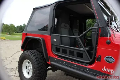 Fishbone Offroad Front Tube Doors Black Textured Powdercoat Steel Jeep Wrangler TJ 1997-2006 - FB24077