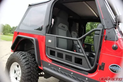 Fishbone Offroad Front Tube Doors Black Textured Powdercoat Steel Jeep Wrangler TJ 1997-2006 - FB24077
