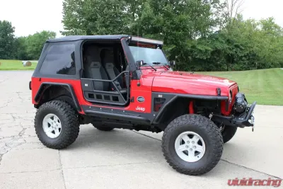 Fishbone Offroad Front Tube Doors Black Textured Powdercoat Steel Jeep Wrangler TJ 1997-2006 - FB24077