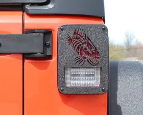Fishbone Offroad Black Textured Powdercoat Tail Light Covers Jeep Wrangler JK 2007-2018
