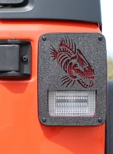 Fishbone Offroad Black Textured Powdercoat Tail Light Covers Jeep Wrangler JK 2007-2018                                     - FB31043 - Image 4