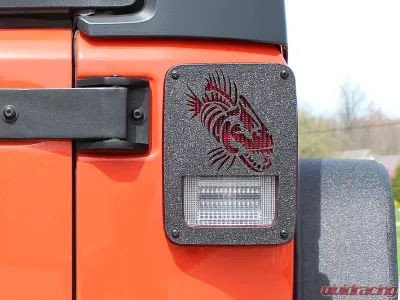 Fishbone Offroad Black Textured Powdercoat Tail Light Covers Jeep Wrangler JK 2007-2018 - FB31043