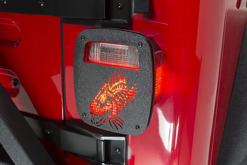 Fishbone Offroad Black Textured Powdercoat Tail Light Covers Jeep Wrangler CJ YJ TJ 1976-2006 - FB31044