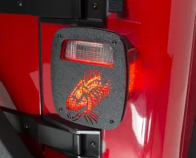 Fishbone Offroad Black Textured Powdercoat Tail Light Covers Jeep Wrangler CJ YJ TJ 1976-2006