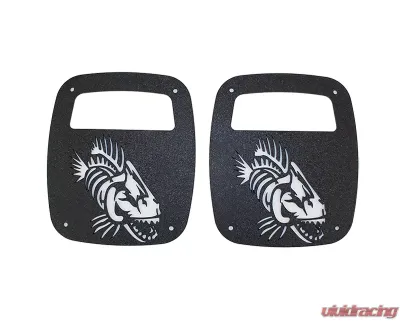 Fishbone Offroad Black Textured Powdercoat Tail Light Covers Jeep Wrangler CJ YJ TJ 1976-2006 - FB31044