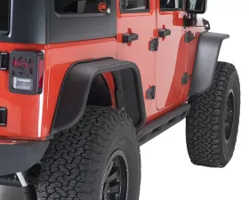 Fishbone Offroad Aluminum Black Textured Powdercoat Tube Fenders Front/Rear Set Of 4 Jeep Wrangler JK 2007-2018