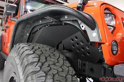 Fishbone Offroad Aluminum Black Powdercoat Inner Fenders Front/Rear Set Of 4 Jeep Wrangler JK 2007-2018 - FB33007