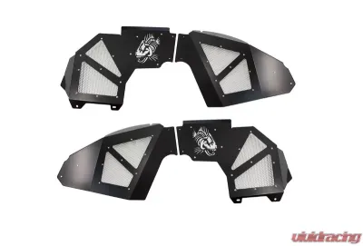 Fishbone Offroad Black Powder Coated Aluminum Front Inner Fenders Jeep Wrangler JL | Gladiator JT 2/4-Door 2018+ - FB33130F