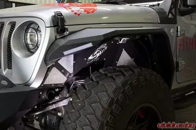 Fishbone Offroad Black Powder Coated Aluminum Front Inner Fenders Jeep Wrangler JL | Gladiator JT 2/4-Door 2018+ - FB33130F
