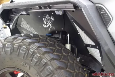 Fishbone Offroad Black Powder Coated Aluminum Front Inner Fenders Jeep Wrangler JL | Gladiator JT 2/4-Door 2018+ - FB33130F