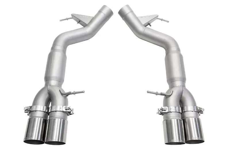 Soul Performance Resonated Muffler Bypass Exhaust 3.5 Inch Straight Cut Single Wall Brushed Tips BMW M5 F10 2012-2017 - BMW.F10.MB.SWTBR