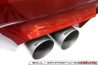 Soul Performance Resonated Muffler Bypass Exhaust 3.5 Inch Straight Cut Single Wall Satin Tips BMW M6 F06 | F12 | F13 2013-2018 - BMW.M6.MB.SWT