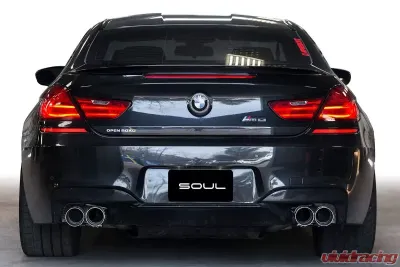 Soul Performance Resonated Muffler Bypass Exhaust 3.5 Inch Straight Cut Single Wall Black Tips BMW M6 F06 | F12 | F13 2013-2018 CLEARANCE - BMW.M6.MB.SWTB