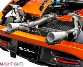 Soul Performance 3.5 Inch Competition Exhaust Package Straight Cut Black Ceramic Tips Non-OEM McLaren 720S 2017-2021