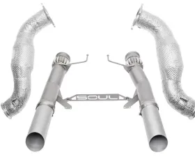 Soul Performance 3.5 Inch Sport Exhaust Package Slash Cut Silver Ceramic Tips Non-OEM McLaren 720S 2017-2021