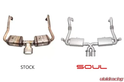 Soul Performance Street Package Valved Long Black Chrome Tips Porsche 718 Cayman | Boxster 2017-2024 - POR.718.STPKG.BC