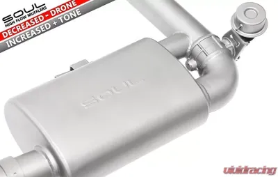 Soul Performance Valved Exhaust System Slash Cut Single Wall Black Tips Porsche 718 Cayman | Boxster 2017-2024 - POR.718.VES.SLTB