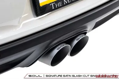 Soul Performance Valved Exhaust System Slash Cut Single Wall Satin Tips Porsche 718 Cayman | Boxster 2017-2024 - POR.718.VES.SLT