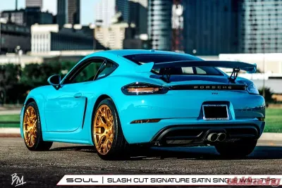 Soul Performance Sport Package Non-Valved Manual Transmission Slash Cut Single Wall Satin Tips Porsche 718 Cayman | Boxster 2017-2024 - POR.718M.SPPKG.SLT
