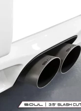 Soul Performance Street Package Valved Slash Cut Single Wall Satin Tips Porsche 718 Cayman | Boxster 2017-2024                                     - POR.718.STPKG.SLT - Image 3