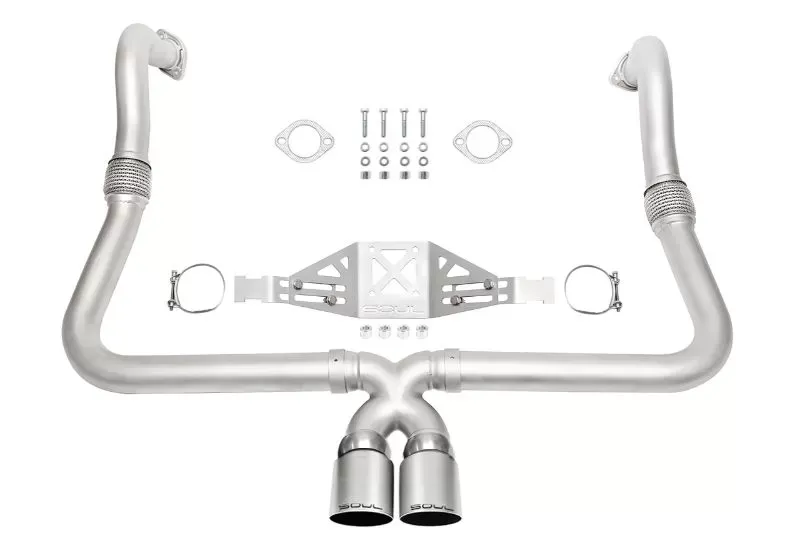 Soul Performance Sport Package Non-Valved PDK Transmission Polished Chrome Tips Porsche 718 Cayman | Boxster 2017-2024 - POR.718P.SPPKG.POT