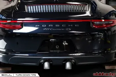 Soul Performance PSE Trackback Turbo Back Exhaust System with HJS HD 200 Cats 3 Inch Turn Down Tips Porsche 991.2 Carrera 2017-2024 - POR.9912PSE.CTBE.TDT