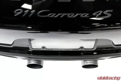 Soul Performance PSE Bolt-On Exhaust Tips 4.0 Inch Straight Cut Single Wall Brushed Tips Porsche 991.2 Carrera 2017-2024 - POR.9912PSE.SWT4BR