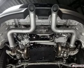 Soul Performance PSE Trackback Turbo Back Exhaust System with HJS HD 200 Cats 3 Inch Turn Down Tips Porsche 991.2 Carrera 2017-2024