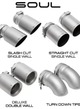 Soul Performance PSE Bolt-On Exhaust Tips 4.0 Inch Straight Cut Single Wall Brushed Tips Porsche 991.2 Carrera 2017-2024                                     - POR.9912PSE.SWT4BR - Image 9