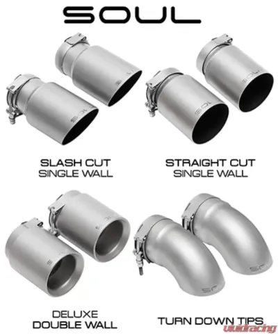 Soul Performance PSE Bolt-On Exhaust Tips 4.0 Inch Straight Cut Single Wall Brushed Tips Porsche 991.2 Carrera 2017-2024 - POR.9912PSE.SWT4BR