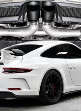Soul Performance Competition Exhaust Non-Valved 4 Inch Slash Single Wall Black Tips Porsche 991.1 GT3 2013-2016                                     - POR.991GT3.PKG.SLT4B - Image 6
