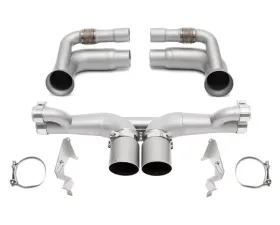 Soul Performance Competition Exhaust Non-Valved 4 Inch Slash Single Wall Black Tips Porsche 991.1 GT3 2013-2016