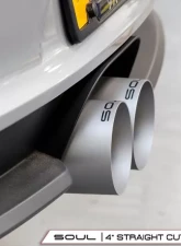 Soul Performance Competition Exhaust Non-Valved 4 Inch Straight Single Wall Satin Tips Porsche 991.1 GT3 2013-2016                                     - POR.991GT3.PKG.SWT4 - Image 7