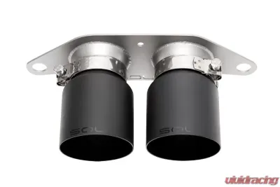 Soul Performance Bolt-On Exhaust Tips 4 Inch Slash Single Wall Black Tips Porsche 991.1 GT3 2013-2016 - POR.991GT3.SLT4B