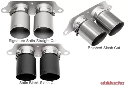 Soul Performance Bolt-On Exhaust Tips 4 Inch Straight Single Wall Black Tips Porsche 991.1 GT3 2013-2016 - POR.991GT3.SWT4B