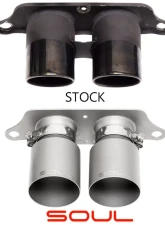 Soul Performance Bolt-On Exhaust Tips 4 Inch Straight Single Wall Black Tips Porsche 991.1 GT3 2013-2016                                     - POR.991GT3.SWT4B - Image 4